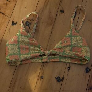 Dippin' Daisy's Floral Bikini Top - Green and Pink